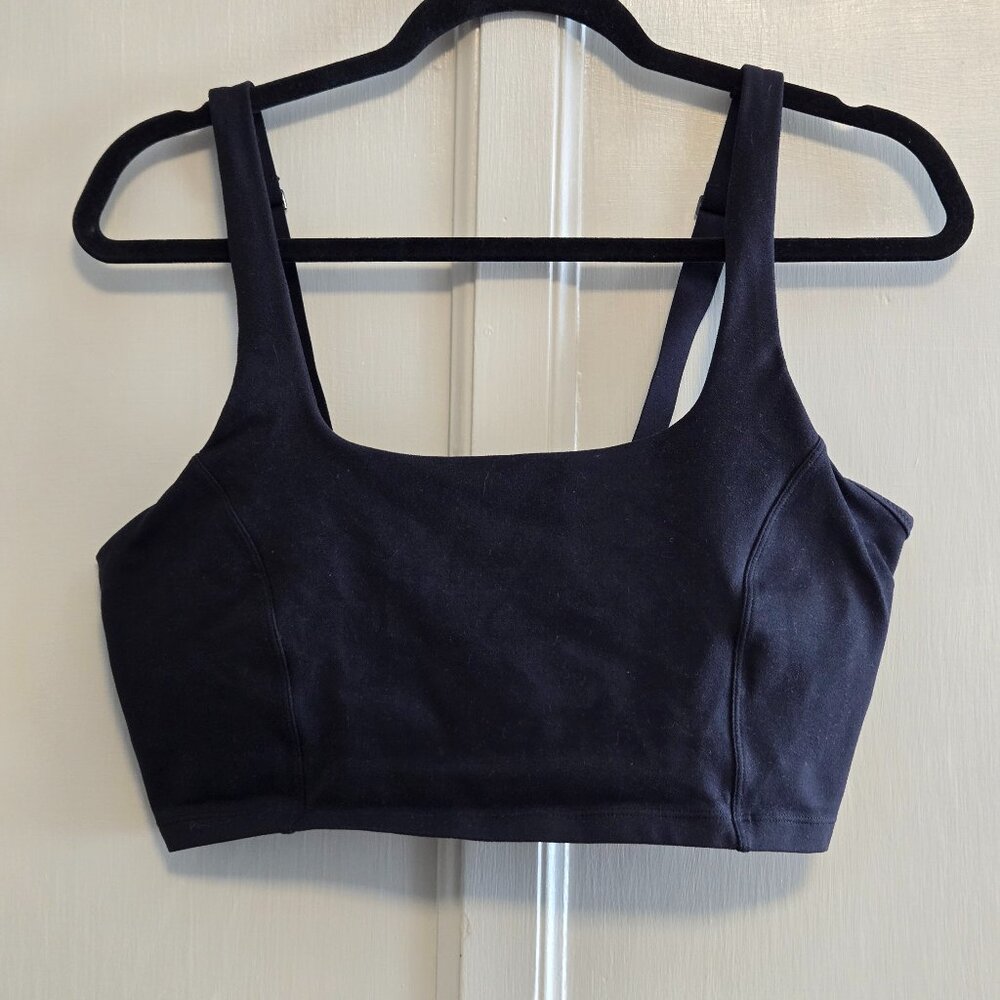 OFFLINE Aerie | The Hugger Square Neck Longline Sports Bra | True Black | L